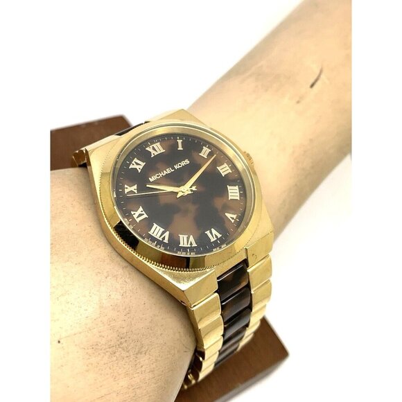 Michael Kors Women's Watch MK6151 Channing Quartz Gold Tortoise Shell 38mm - Picture 5 of 13